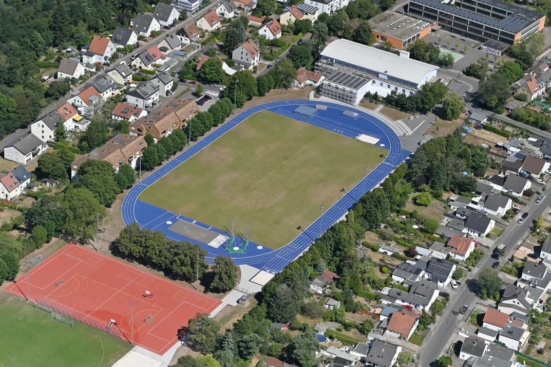 Sportanlage Lulustein in Saarbrücken aus der Luft