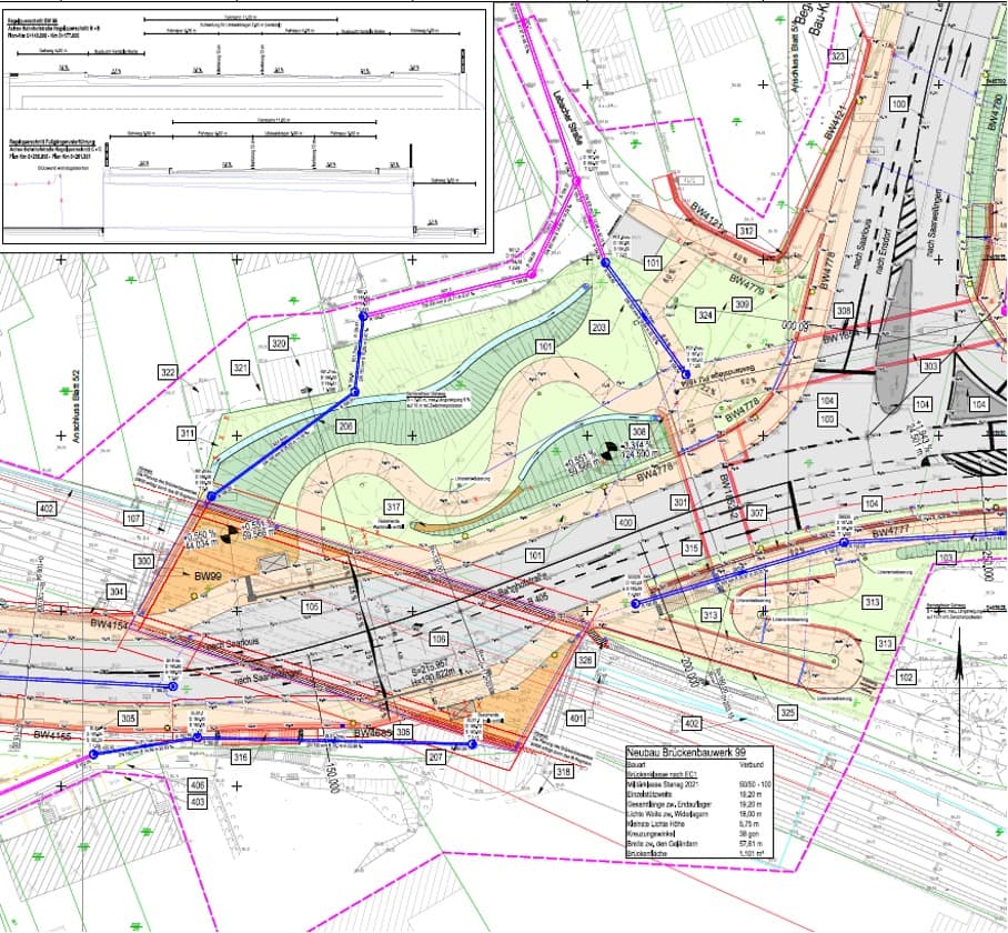 B 405 – Ersatzneubau BW 99, OD Saarlouis-Fraulautern – Projektbild 1