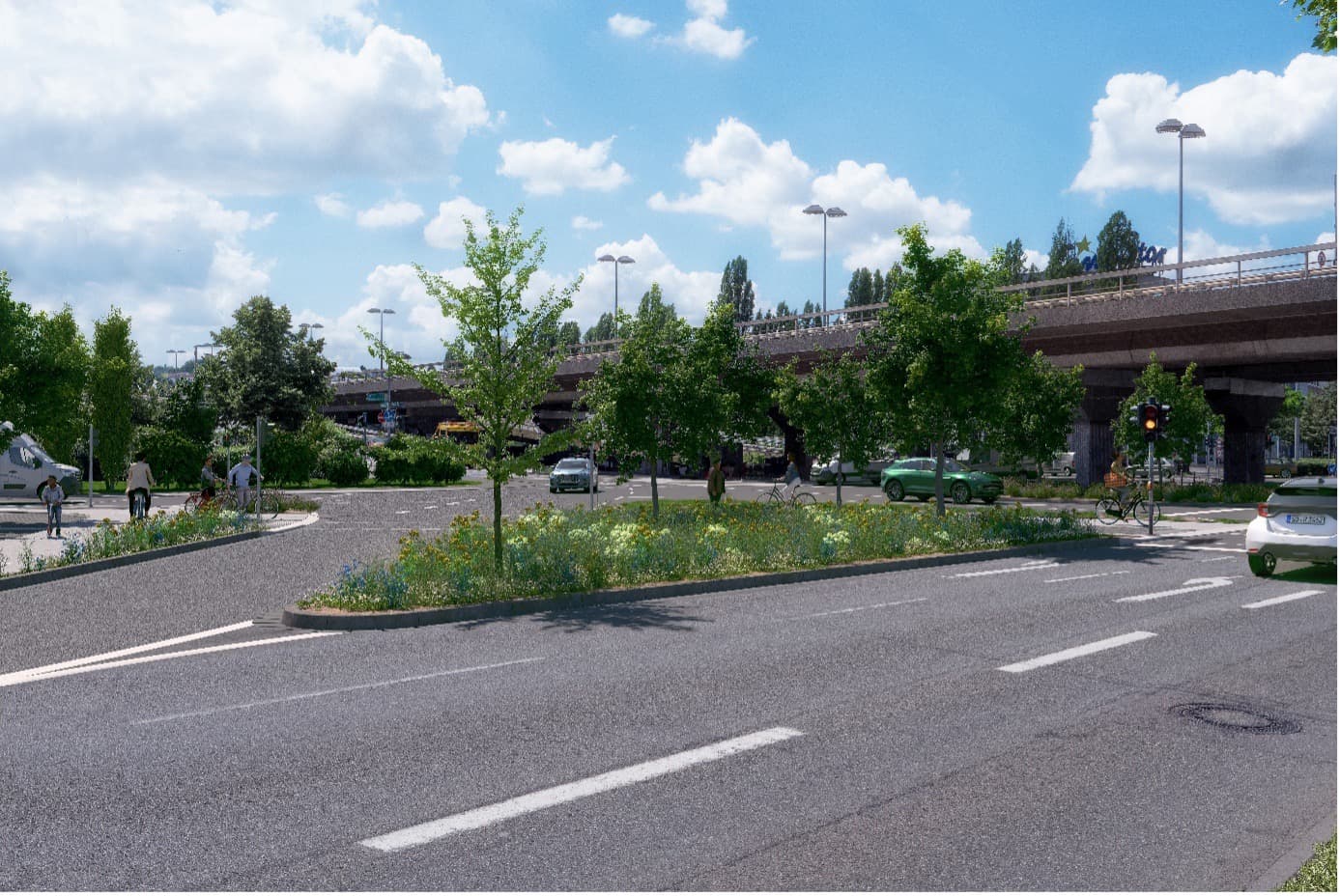 Neubau Kreisverkehr unter der Westspange (TP 04) und Umgestaltung St. Johanner Straße (TP 07), Saarbrücken – Projektbild 3
